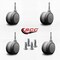 Service Caster 3'' Gray Heavy Duty Floor Safe Twin Wheel Caster 5/16 Grip Neck Stem , 4PK SCC-GN02S75-TPR-GRY-4 - alternate 4